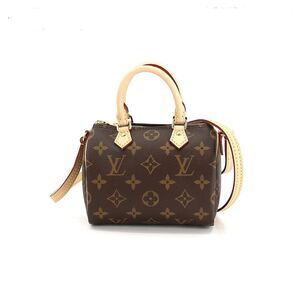 Louis Vuitton Monogram Nano Speedy Shoulder Bag Brown